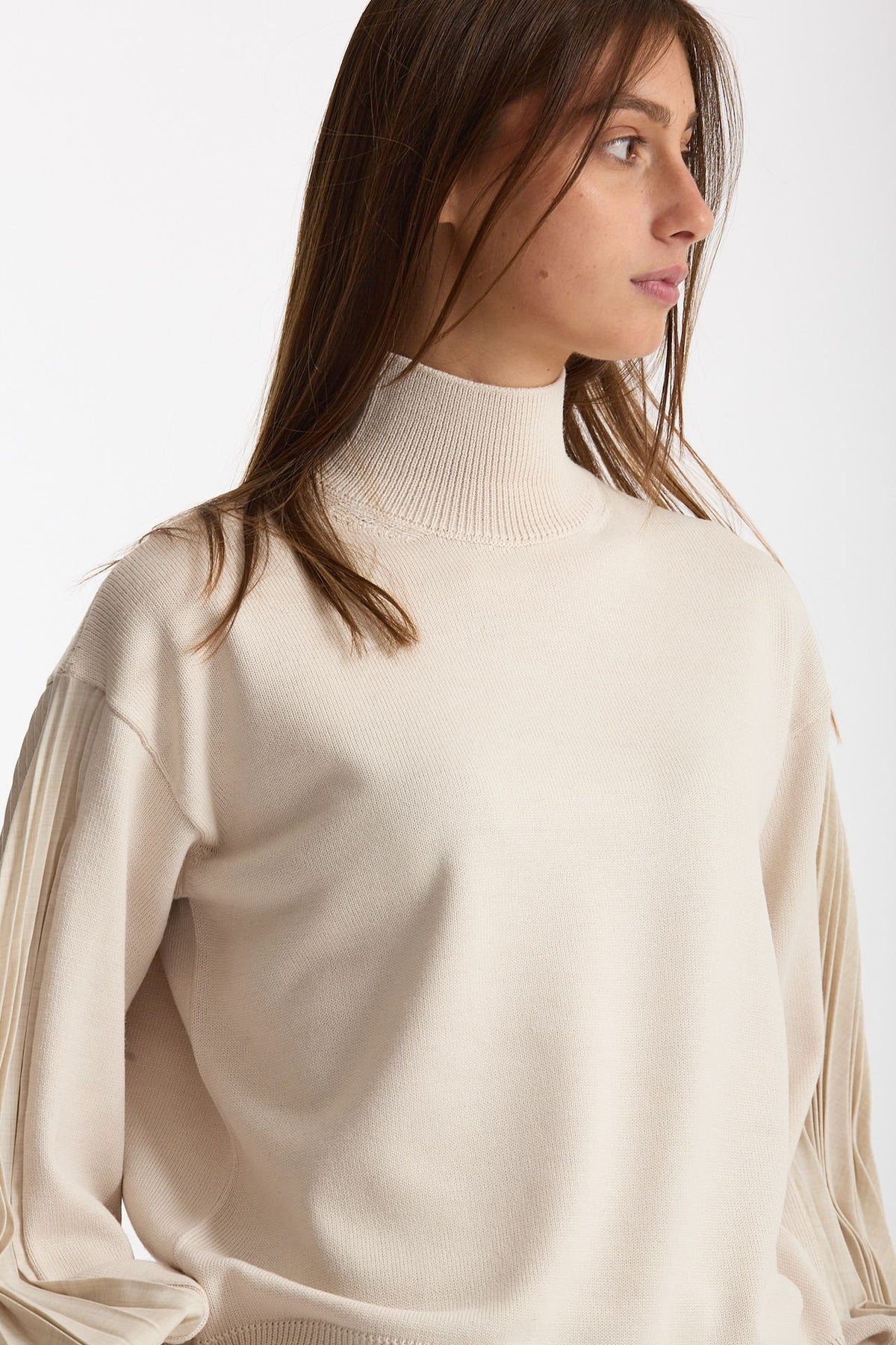 Maglia maniche a sbuffo beige donna Nude - 5