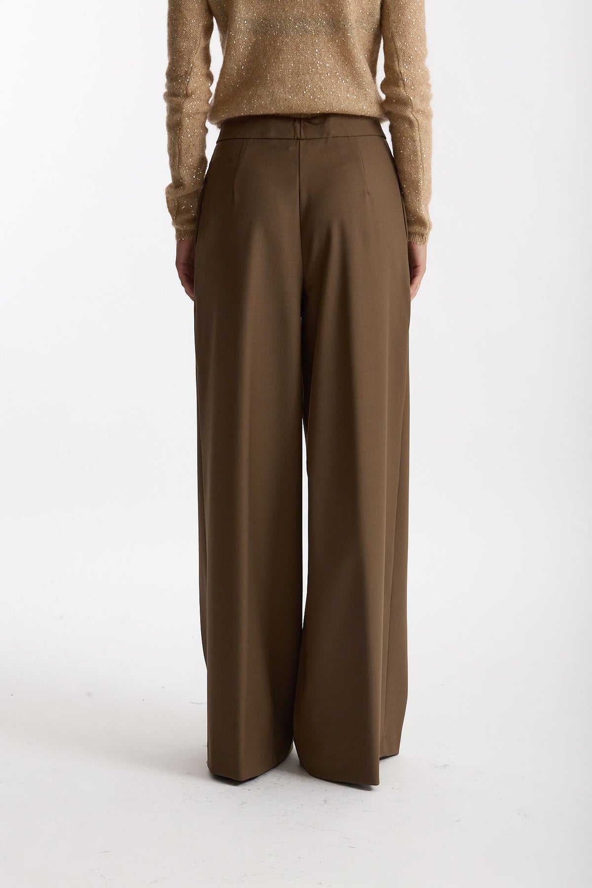 Pantalone palazzo taupe donna Nude - 4
