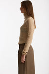 Maglia dolcevita micro paillettes beige donna Nude - 4