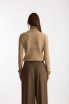 Maglia dolcevita micro paillettes beige donna Nude - 3