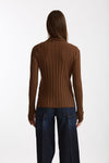 Maglia dolcevita a coste tabacco donna Nude - 3