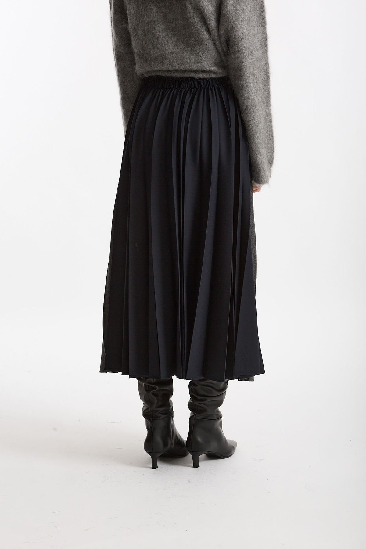 Gonna midi plissé grigio blu donna Nude - 3
