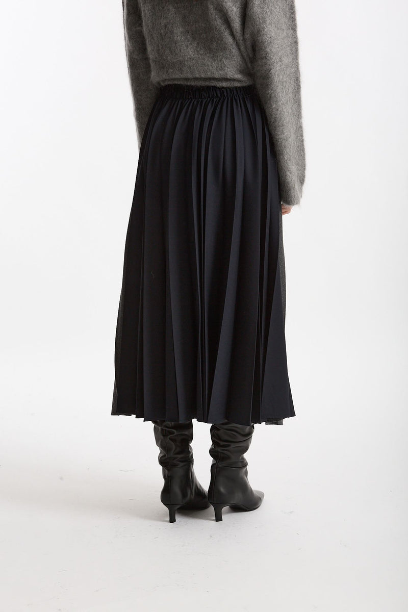 Gonna midi plissé grigio blu donna Nude - 3