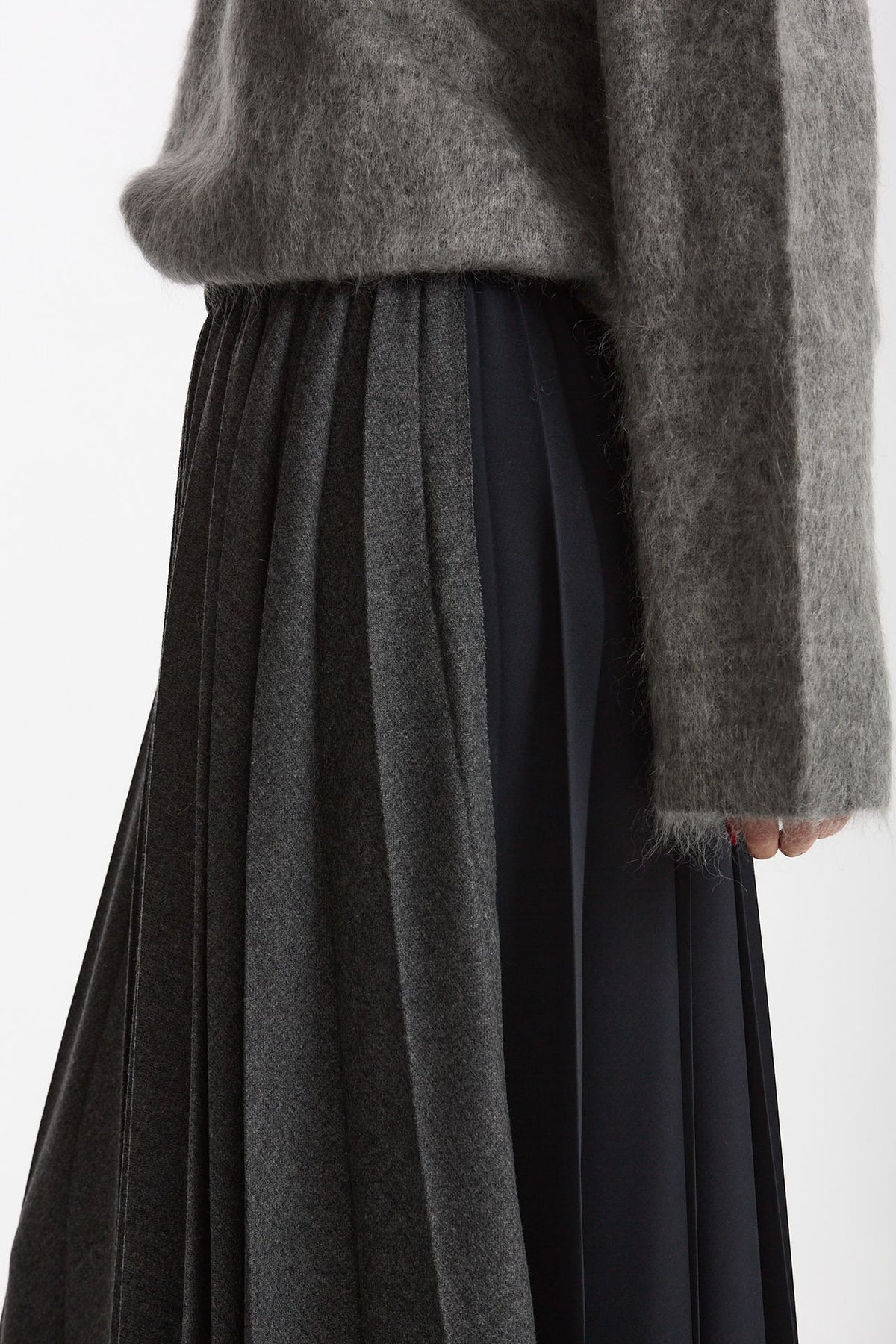 Gonna midi plissé grigio blu donna Nude - 5