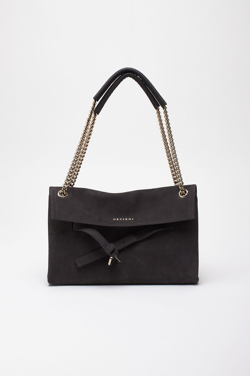 Borsa VENUS NABUCCO SMALL in pelle nabuk carbone donna Orciani - 1