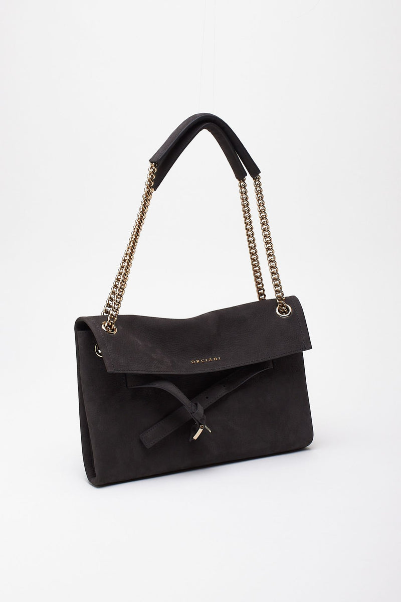 Borsa VENUS NABUCCO SMALL in pelle nabuk carbone donna Orciani - 2