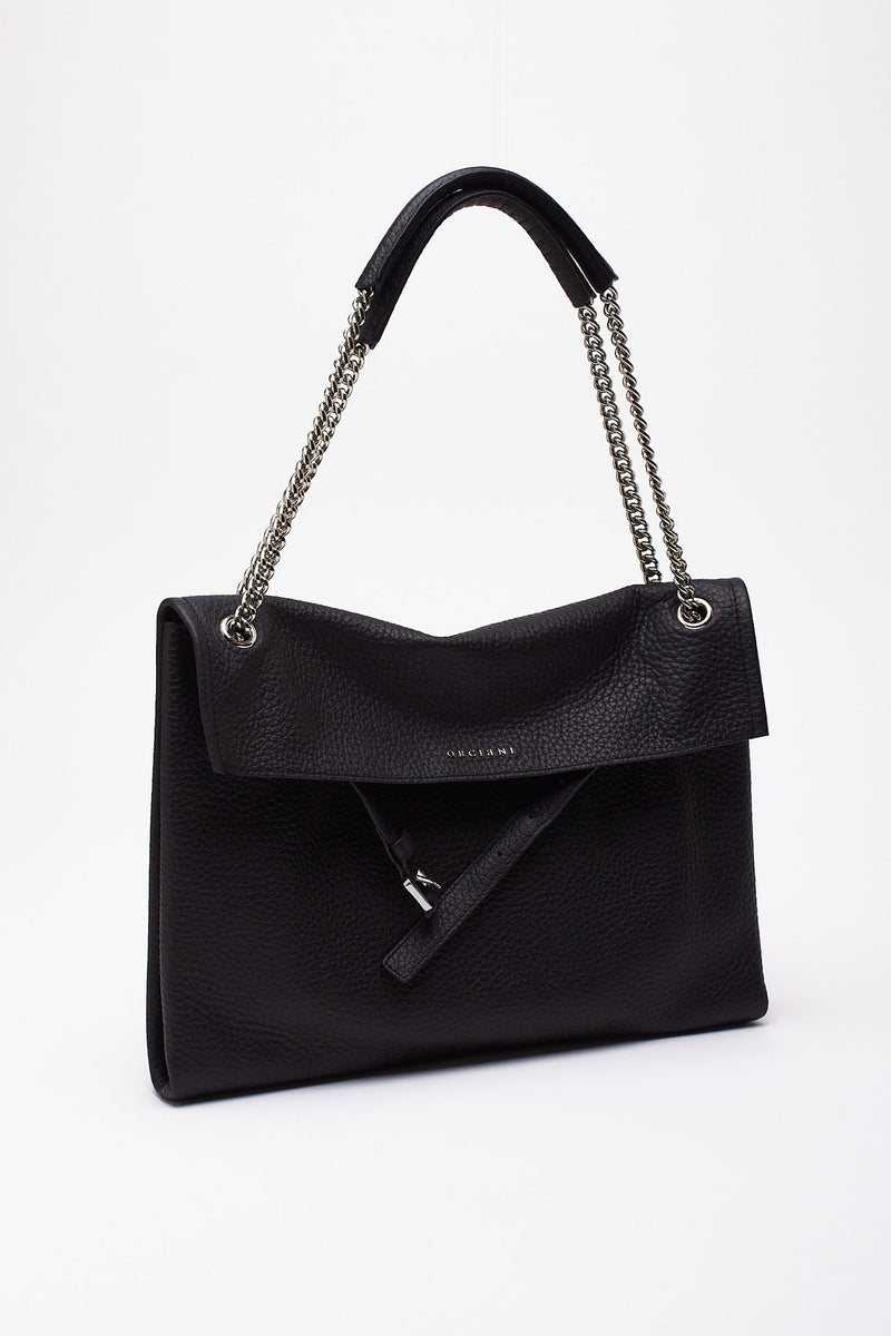 Borsa VENUS SOFT MIDI in pelle martellata carbone donna Orciani - 3
