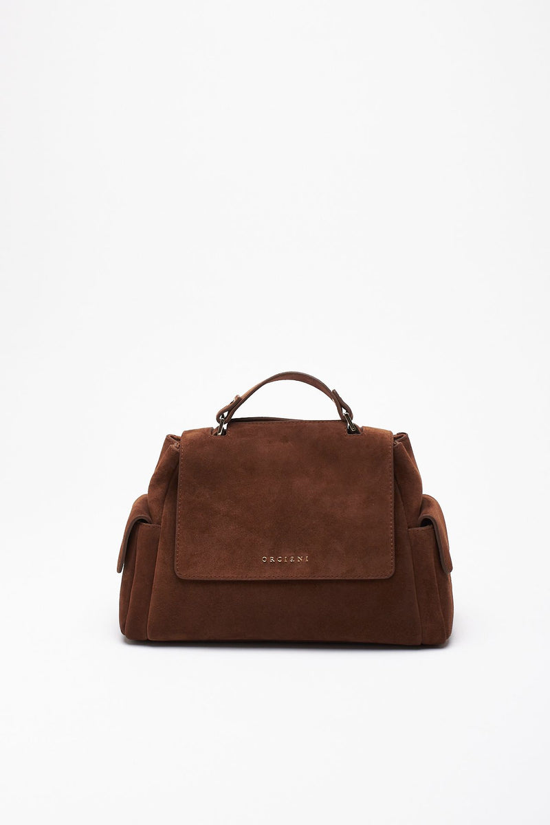 Borsa SVEVA PEACH TORO SMALL in suede tabacco donna Orciani - 1