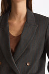 Giacca doppiopetto Gessato grigio antracite donna ( p - s ) - 4