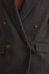 Giacca doppiopetto Gessato grigio antracite donna ( p - s ) - 5