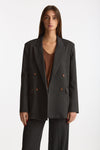 Giacca doppiopetto Gessato grigio antracite donna ( p - s ) - 2