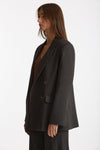 Giacca doppiopetto Gessato grigio antracite donna ( p - s ) - 7