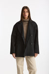 Caban over tessuto spigato antracite donna ( p - s ) - 1
