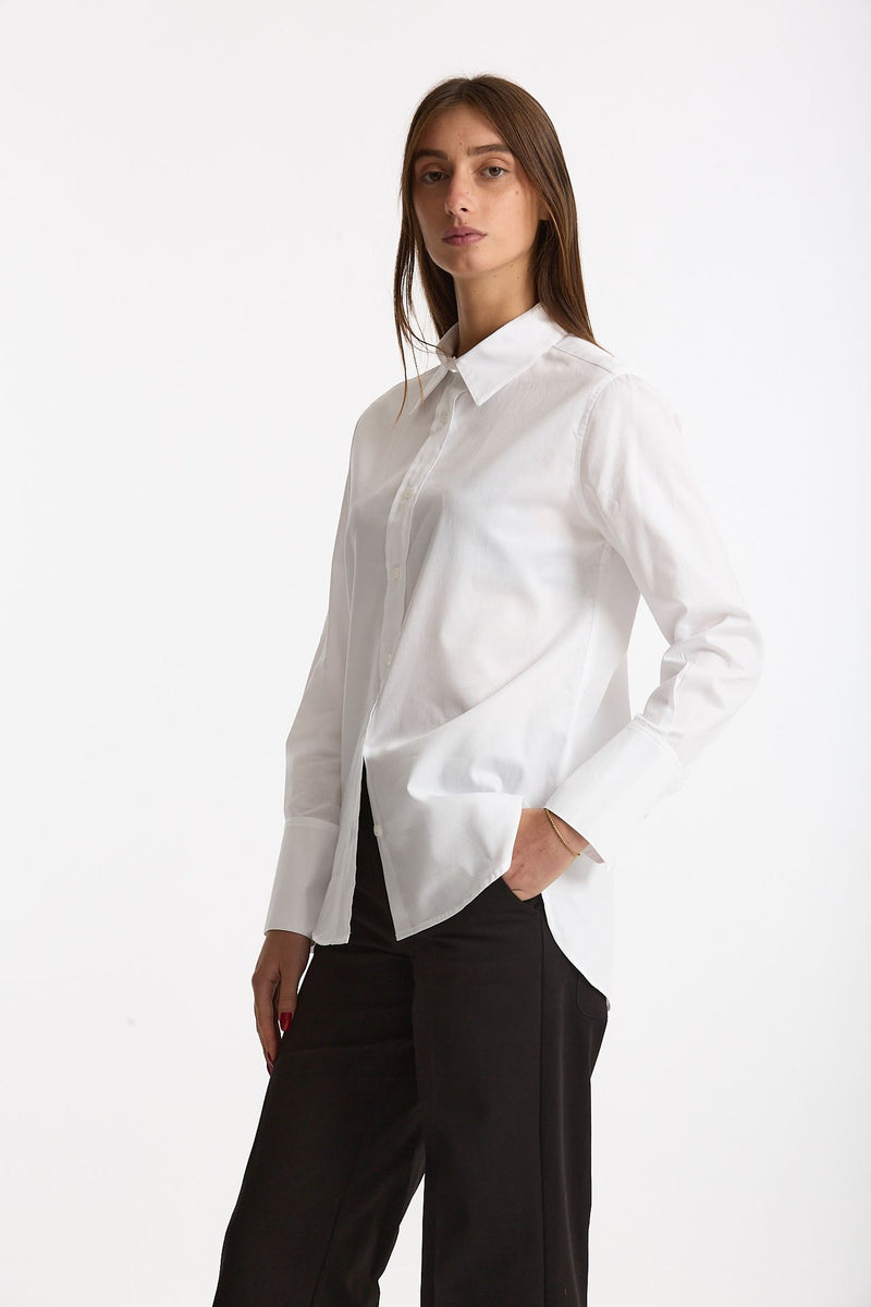 Camicia in cotone operato bianco donna ( p - s ) - 1