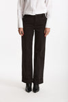 Pantalone vita alta in cotone nero donna ( p - s ) - 1