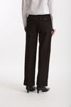 Pantalone vita alta in cotone nero donna ( p - s ) - 2