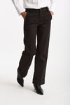 Pantalone vita alta in cotone nero donna ( p - s ) - 3