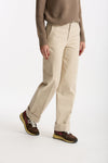 Pantalone vita alta in cotone panna donna ( p - s ) - 1