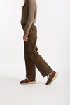 Pantalone vita alta in cotone fango donna ( p - s ) - 3