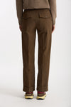 Pantalone vita alta in cotone fango donna ( p - s ) - 4