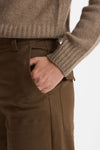 Pantalone vita alta in cotone fango donna ( p - s ) - 5