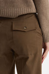 Pantalone vita alta in cotone fango donna ( p - s ) - 6