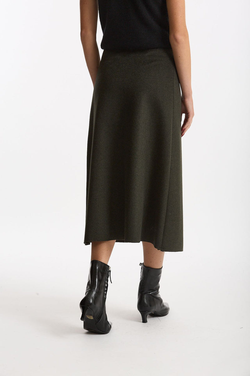 Gonna midi vita alta verde militare donna ( p - s ) - 3