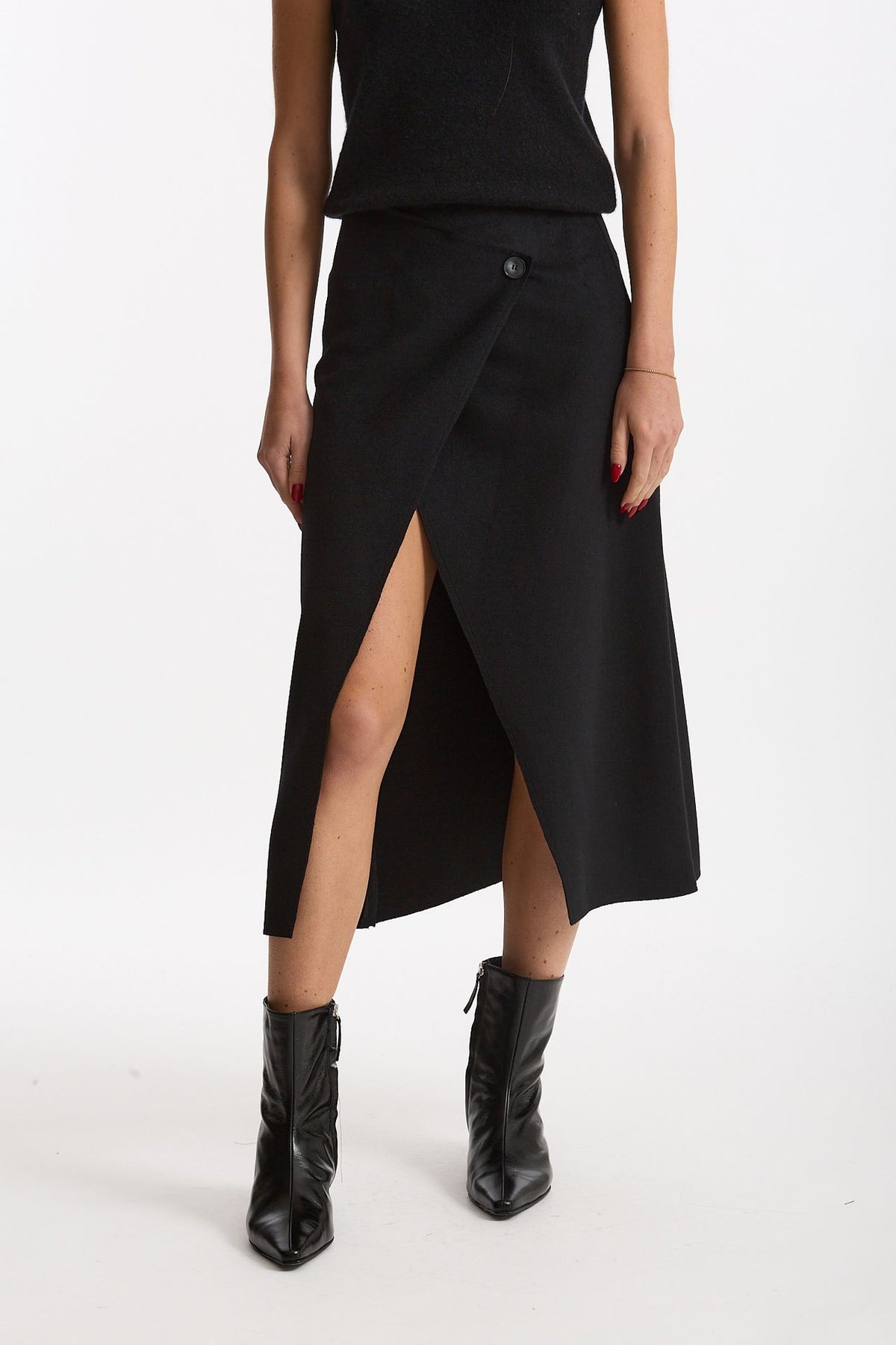 Gonna midi vita alta nero donna ( p - s ) - 1