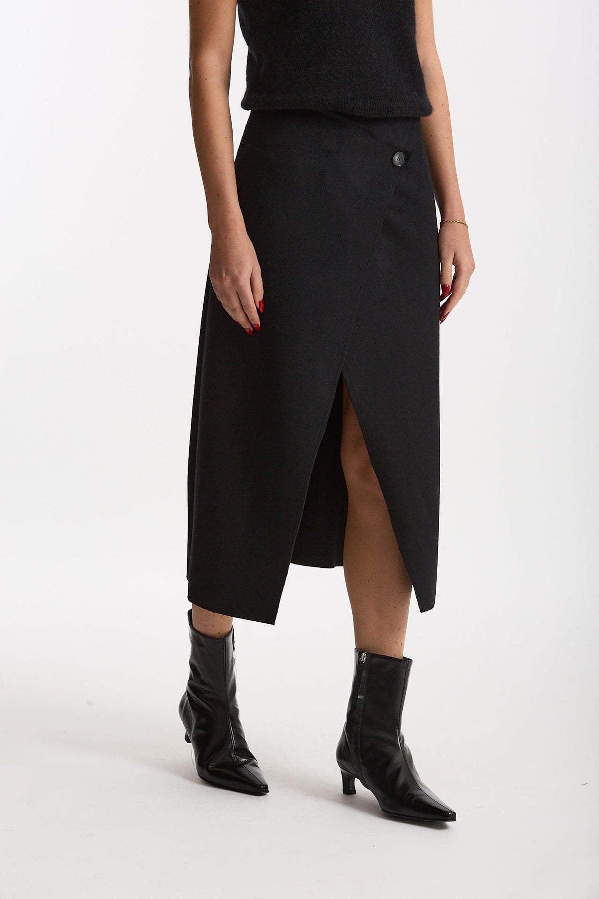 Gonna midi vita alta nero donna ( p - s ) - 3