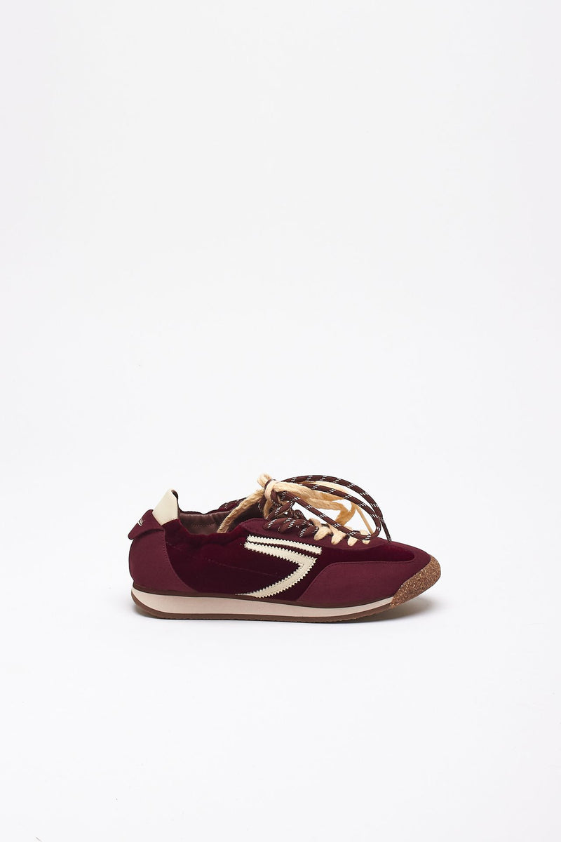Sneakers 6.02 PANTHER ﻿in velluto e microsuede bordeaux donna Puraai - 1