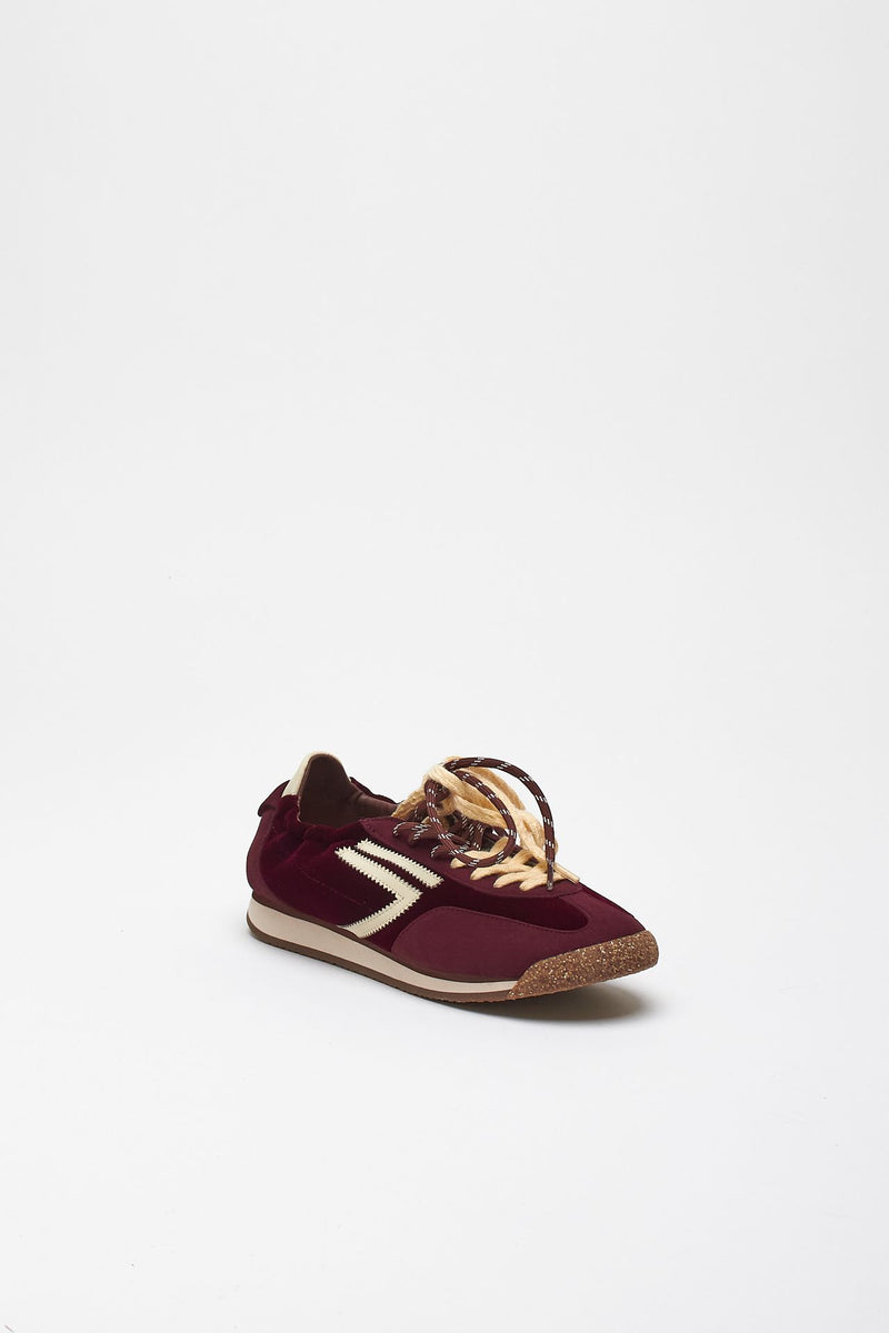 Sneakers 6.02 PANTHER ﻿in velluto e microsuede bordeaux donna Puraai - 2