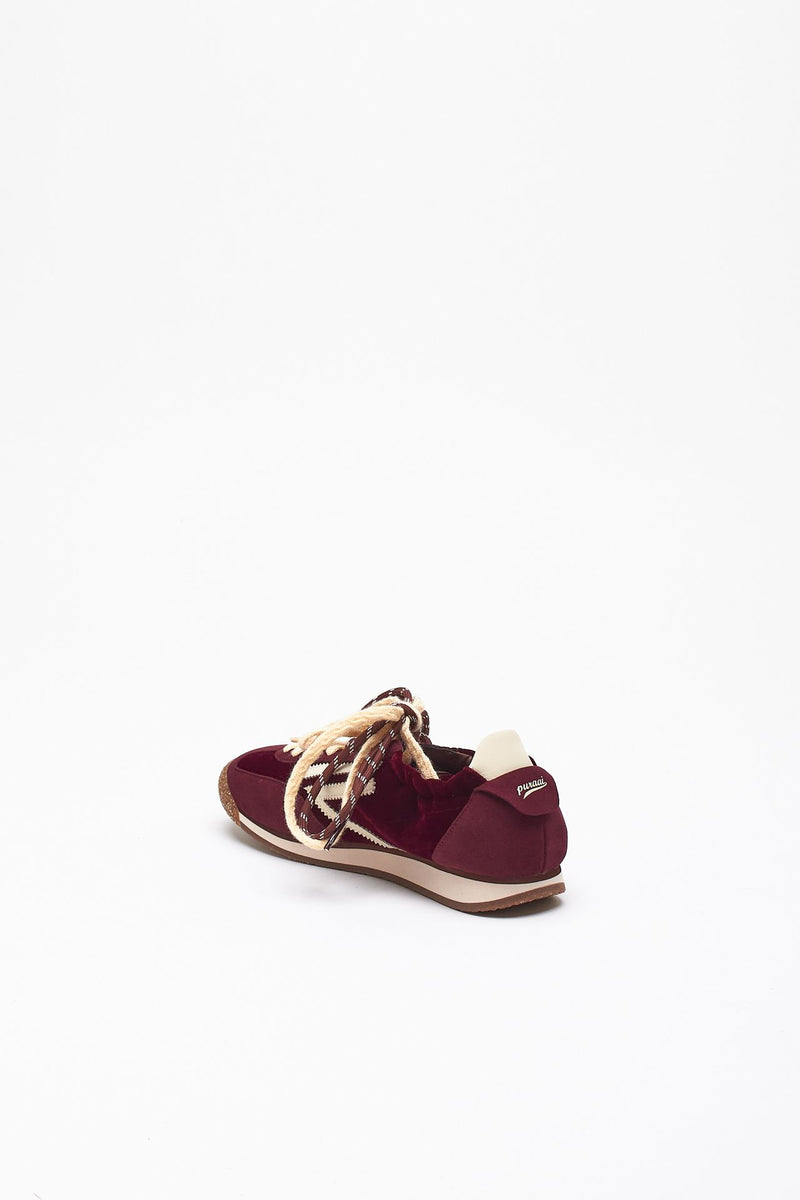 Sneakers 6.02 PANTHER ﻿in velluto e microsuede bordeaux donna Puraai - 3
