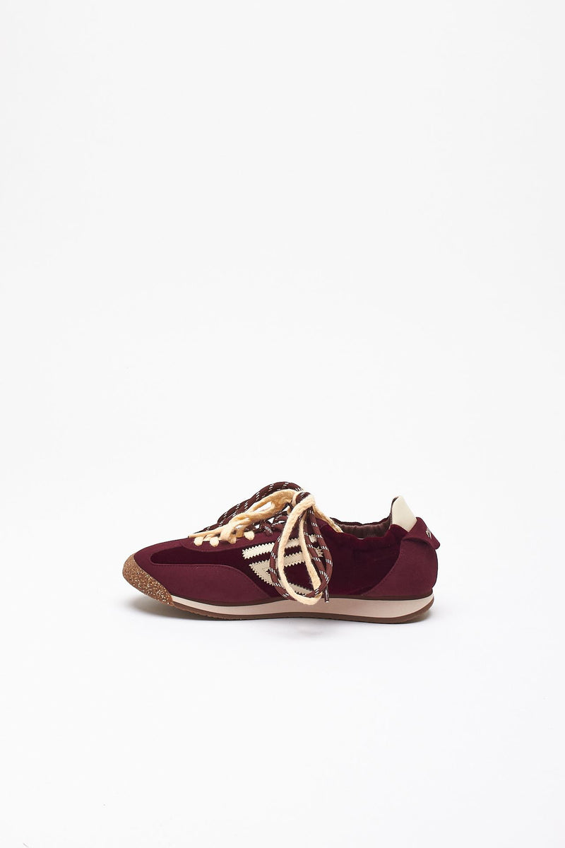 Sneakers 6.02 PANTHER ﻿in velluto e microsuede bordeaux donna Puraai - 4