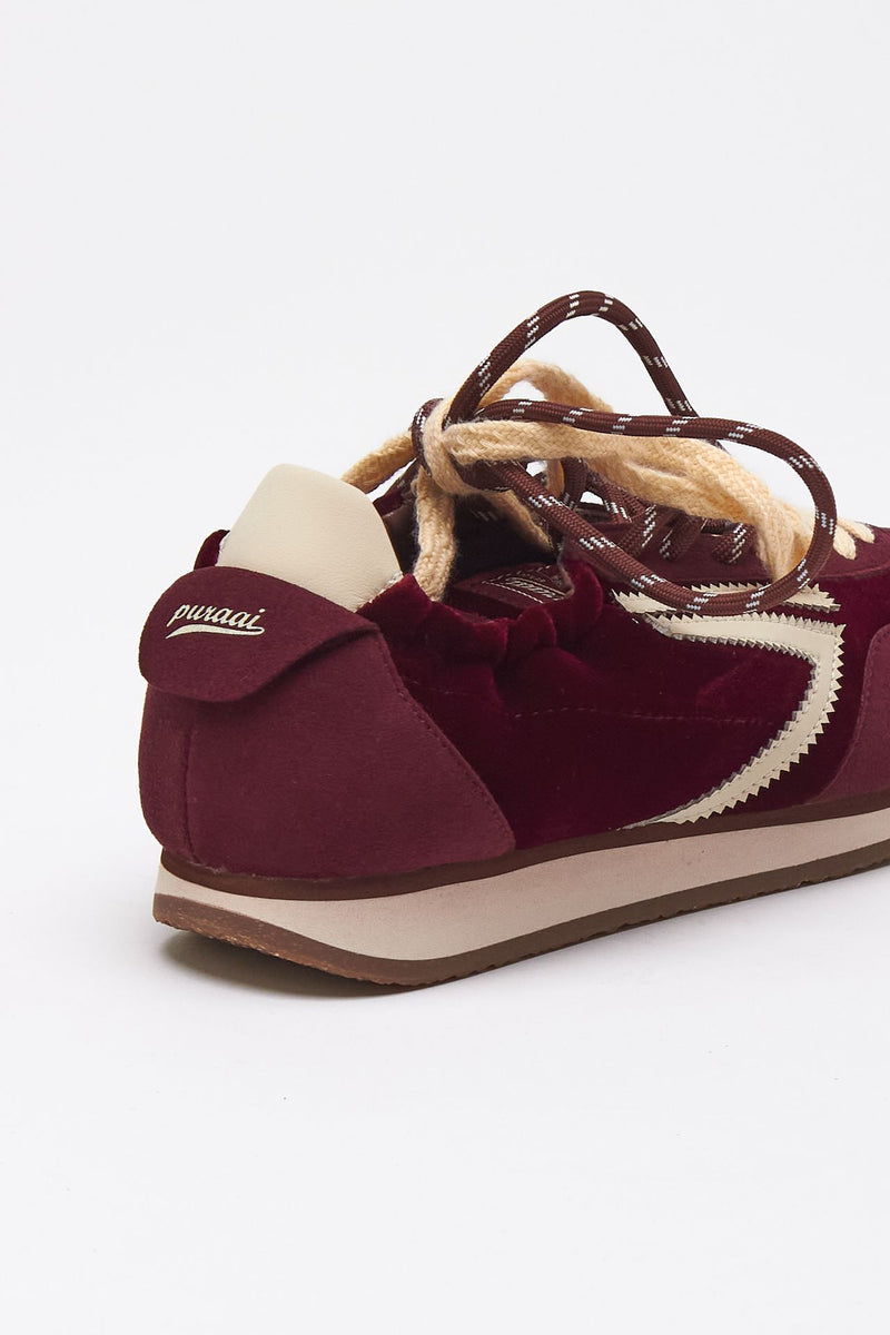 Sneakers 6.02 PANTHER ﻿in velluto e microsuede bordeaux donna Puraai - 7