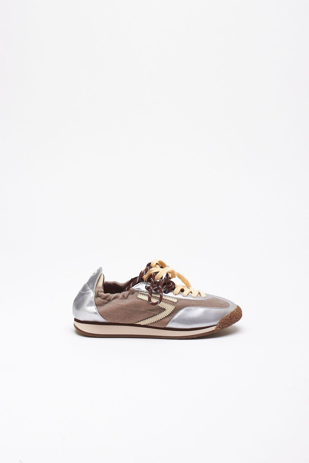 Sneakers 6.02 PANTHER ﻿in velluto e microsuede beige argento donna Puraai - 1