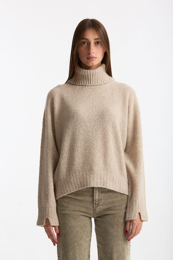 Dolcevita morbida beige donna Scaglione