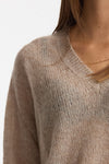 Maglia morbida in alpaca beige donna Scaglione - 4