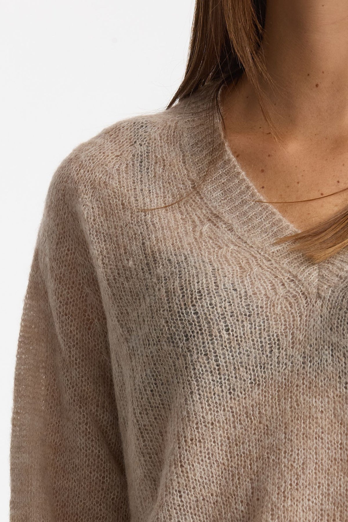 Maglia morbida in alpaca beige donna Scaglione - 4