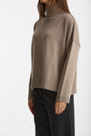 Maglia over dolcevita beige donna Scaglione - 2