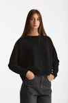 Maglia girocollo in cashmere nero donna Scaglione - 4