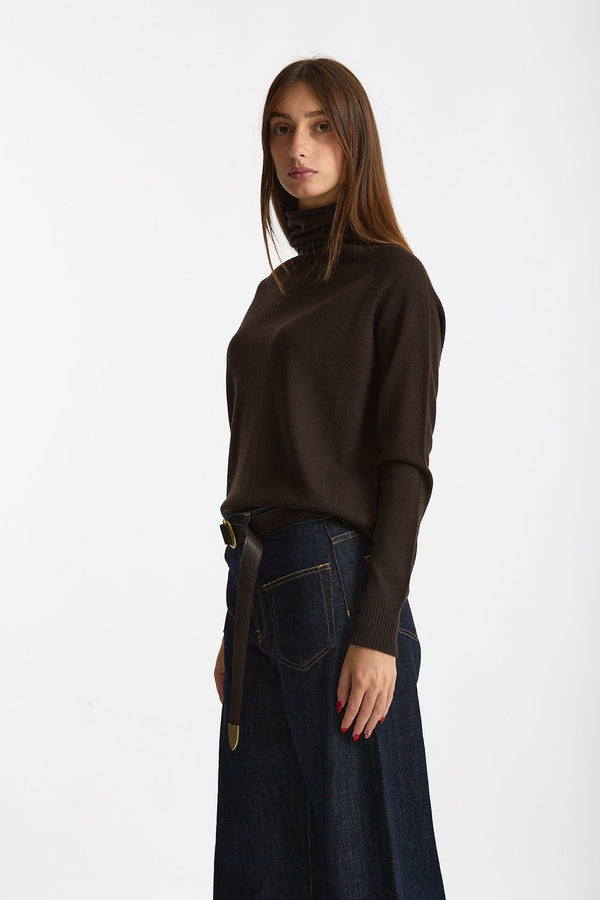 Dolcevita in lana rasata testa moro donna Scaglione