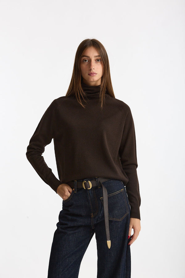 Dolcevita in lana rasata testa moro donna Scaglione