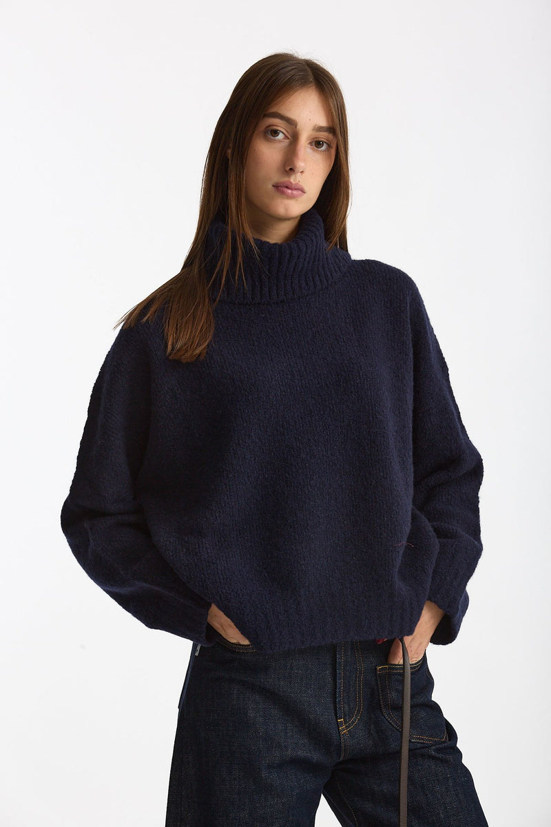 Dolcevita morbida blu donna Scaglione - 4