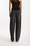 Jeans barrel in denim nero slavato donna Ermanno firenze - 3