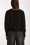 Maglia scollo a V applicazioni nero donna Ermanno firenze - 4