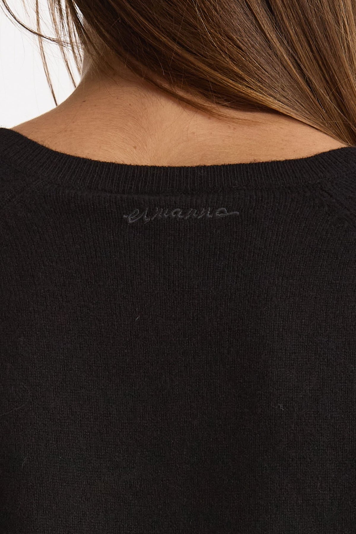 Maglia scollo a V applicazioni nero donna Ermanno firenze - 5