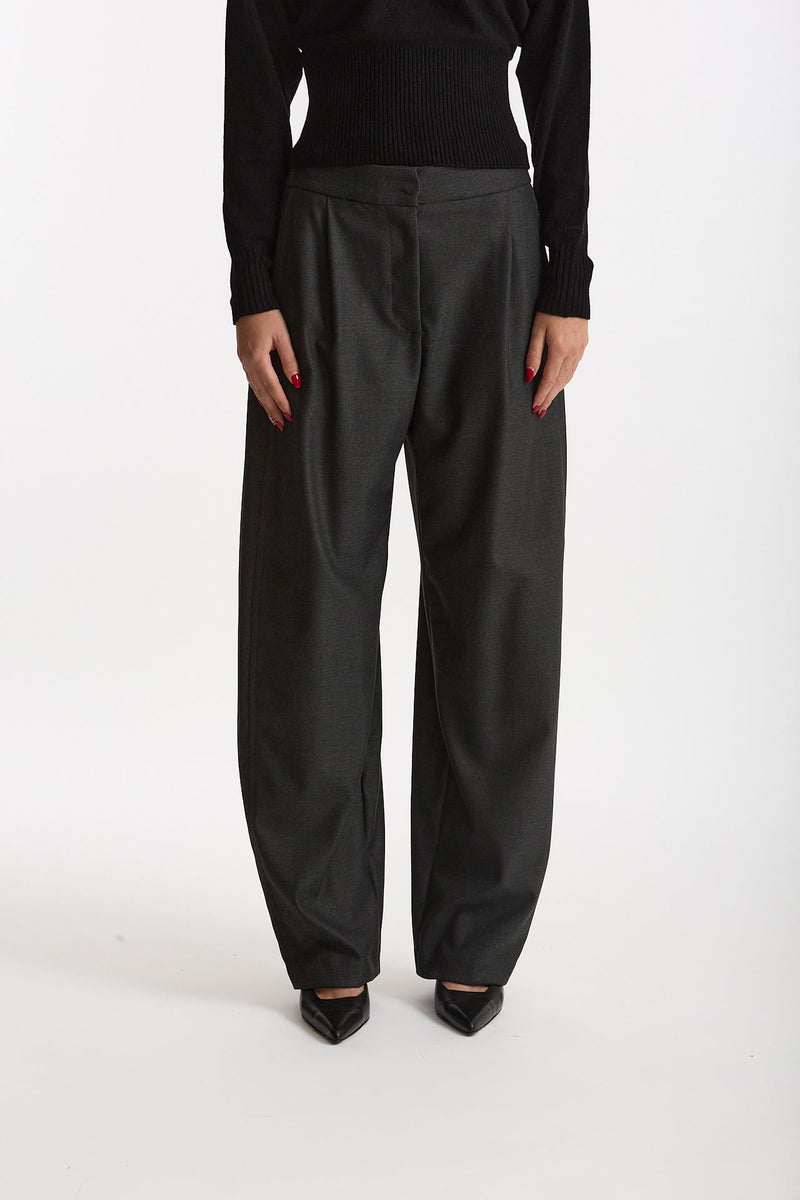 Pantalone morbido antracite donna Ermanno firenze - 2