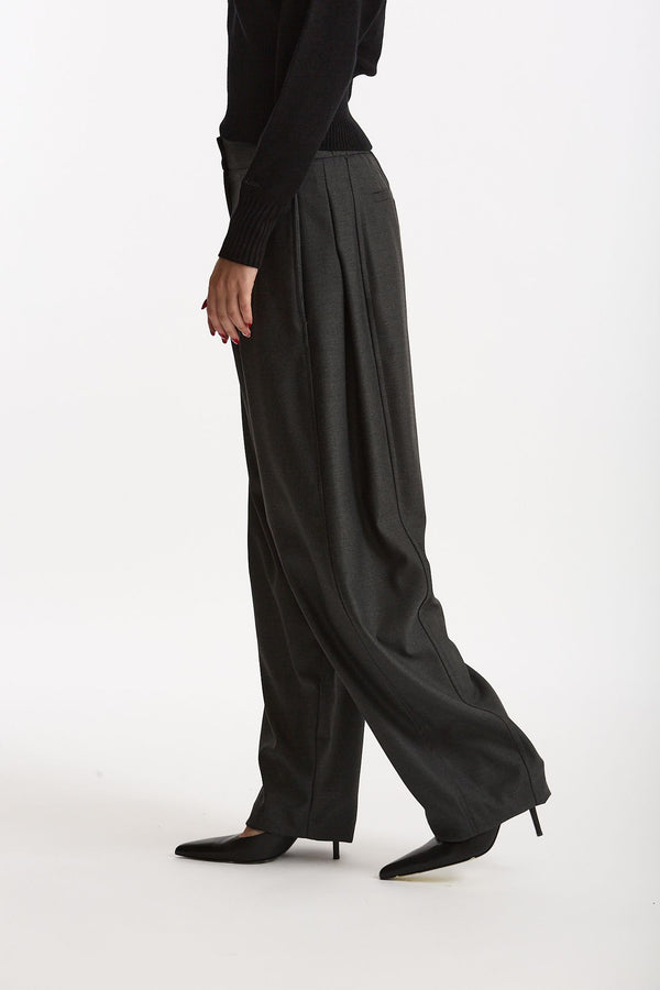 Pantalone morbido antracite donna Ermanno firenze