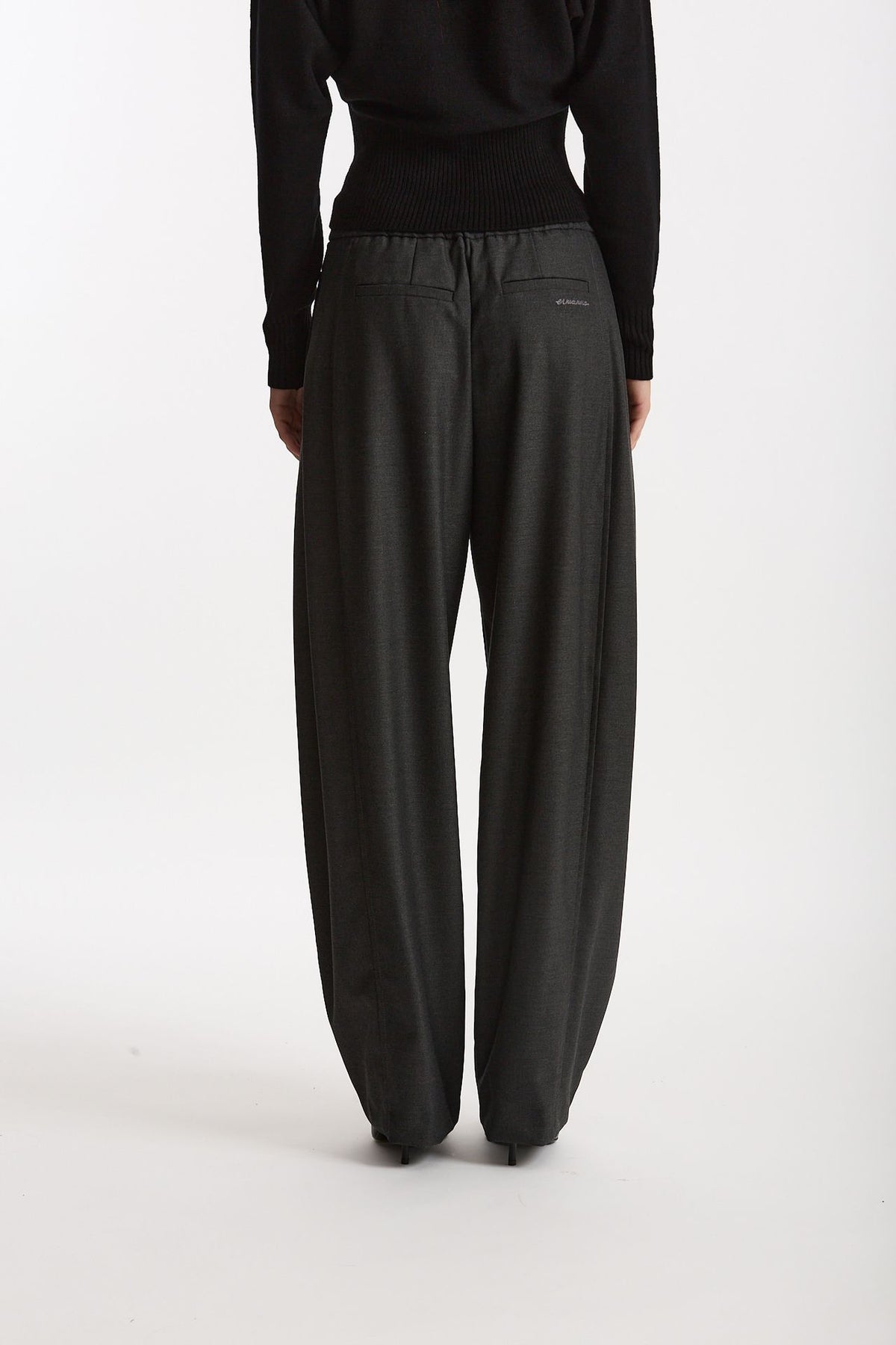 Pantalone morbido antracite donna Ermanno firenze - 3