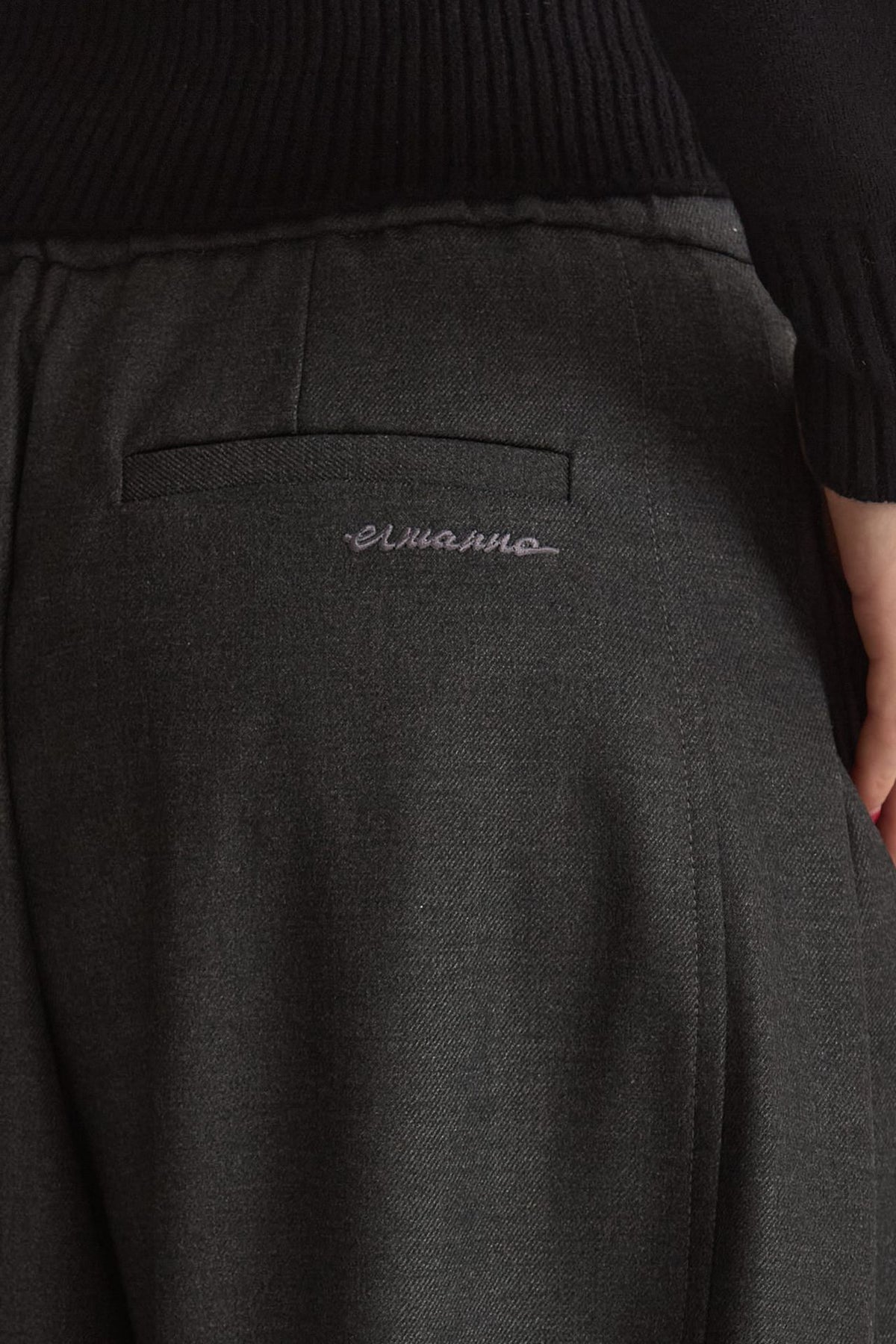 Pantalone morbido antracite donna Ermanno firenze - 4